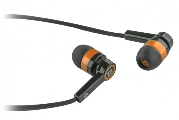 Defender Pulse 420 (black+orange), Sluchátka špuntová s mikrofonem