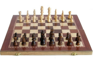 Šachy Sedco dřevěné 96 C02 černo/bílé 29x29 cm