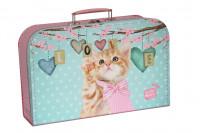 Kufřík Kočička Ginger růžovo/zelený 35 cm