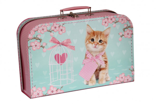 Kufřík Kočička Ginger růžovo/zelený 35 cm
