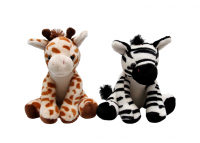 Zvířata plyšová (lev, zebra, žirafa)