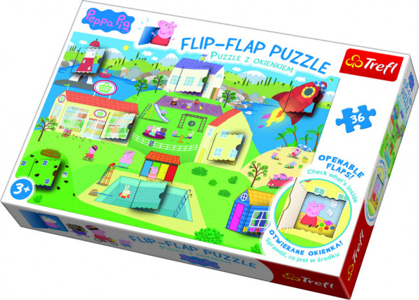 Puzzle 36 dílků Flip-flap Prasátko Pepa