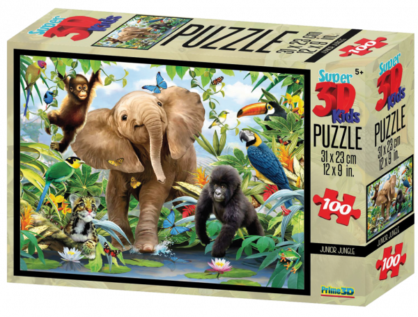 Puzzle 3D 100 dílků zvířátka, Afrika a podvodní svět