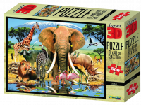 Puzzle 3D 500 dílků zvířátka, Afrika a podvodní svět