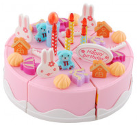 Dětský plastový narozeninový dort růžový 75 dílů
