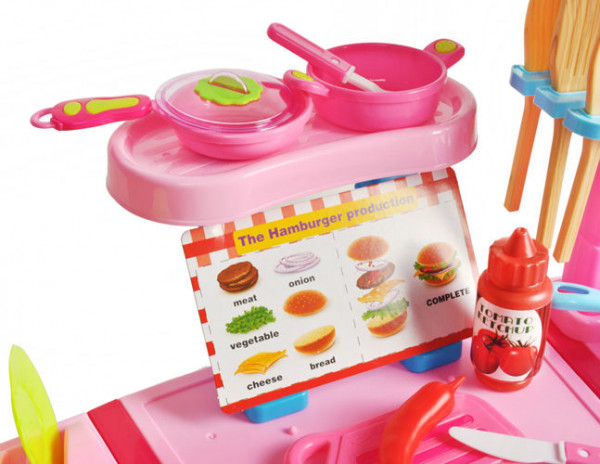 Dětská plastová kuchyňka s doplňky barevná