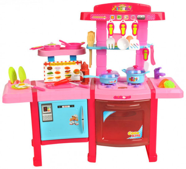 Dětská plastová kuchyňka s doplňky barevná