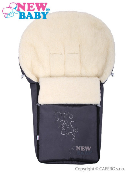Luxusní fusák s ovčím rounem New Baby šedý