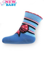 Dětské bavlněné ponožky New Baby modré s mašličkou