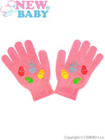 Dětské zimní rukavičky New Baby Girl malinové