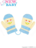 Dětské rukavičky New Baby s autem světle modro-modré