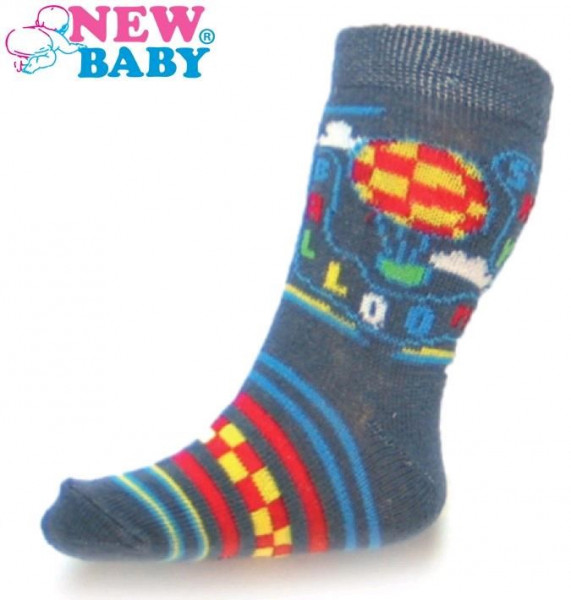 Kojenecké bavlněné ponožky New Baby šedé sky baloon