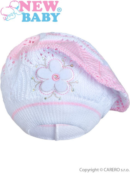 Pletená čepička-baret New Baby světle růžová
