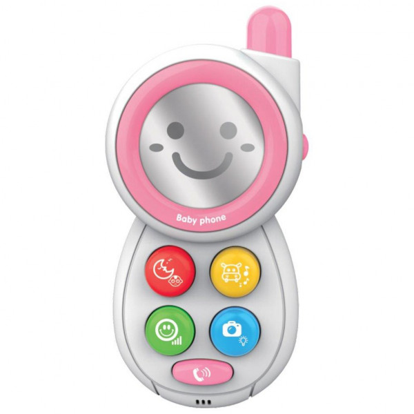 Dětská hračka se zvukem Baby Mix Telefónek pink