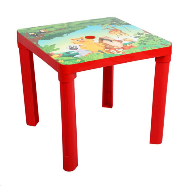 Dětský zahradní nábytek - Plastový stůl safari červený