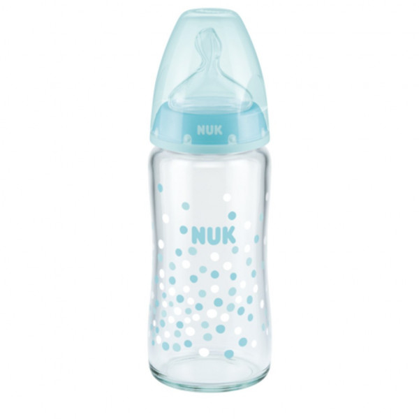 Skleněná kojenecká láhev NUK First Choice 240 ml tyrkysová