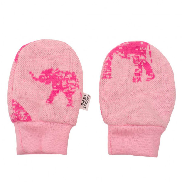 Zimní kojenecké rukavičky Baby Service Sloni růžové