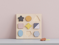 Puzzle dřevěné geometrické tvary