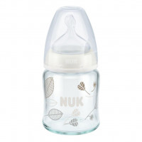 Skleněná kojenecká láhev NUK First Choice 120 ml bílá
