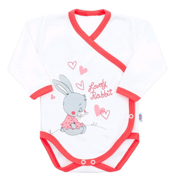 Dětské body s bočním zapínáním New Baby Lovely Rabbit růžové