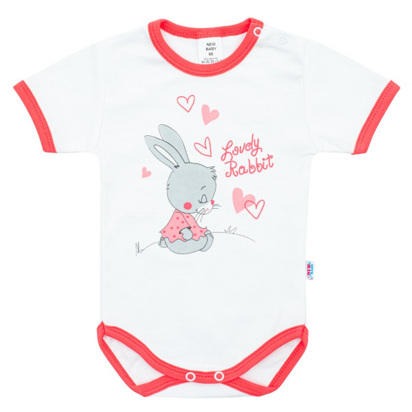 Dětské body s krátkým rukávem New Baby Lovely Rabbit růžové